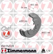 Stabdžių būgnas ZIMMERMANN 250.1749.20 kaina