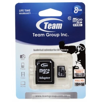 Atminties kortelė telefonui TeamGroup C10 Micro SDHC 8GB