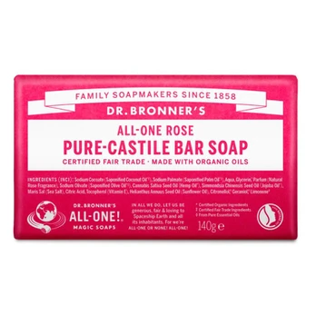 DR. BRONNER'S ekologiškas Kastilijos muilas ROSE, 140 g