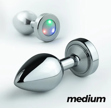 Crushious Borealis Medium Metal Plug RGB LED Silver 8.5cm Ergonomic Design