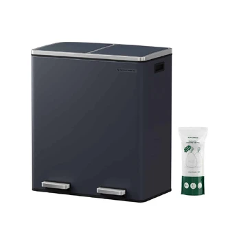 Šiukšliadėžė 60 litrų (2 x 30 L) pilka