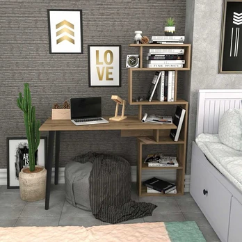 Rašomasis stalas Kalune Design Vina 322RTC1316, riešuto