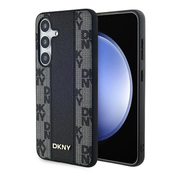DKNY DKHMS24SPCPVSLK S24 S921 juoda/juodas hardcase Leather Checkered Mono Pattern MagSafe