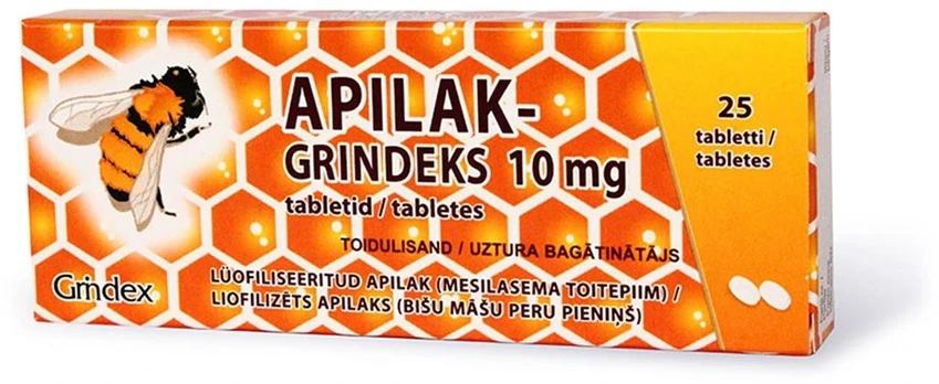 APILAK-GRINDEKS 10 mg tabletės N25
