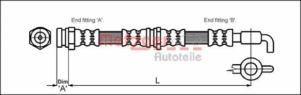 Stabdžių žarnelė METZGER 4114780