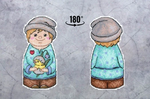Cross stitch kit "Let's welcome spring. Boy" SR-936