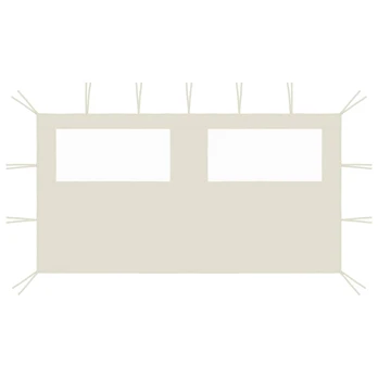3070421 gazebo sidewall with windows 4x2 m cream (315310)