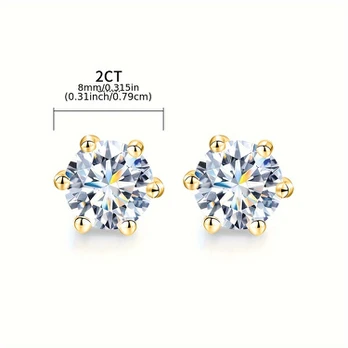 Moisanito auskarai, 2 ct