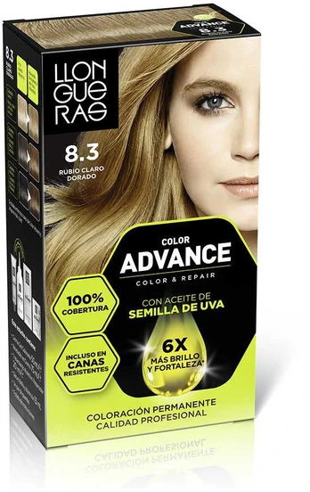 Llongueras COLOR ADVANCE #8,3-rubio claro dorado 1 u