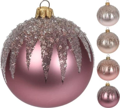 Kalėdinis eglės žaisliukas STAR, rausvos sp., 8 cm