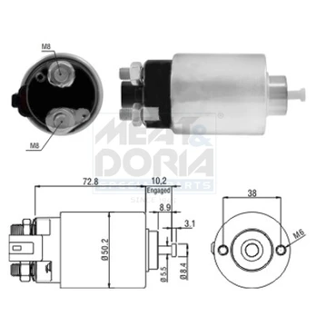 solenoidinis jungiklis, starteris MD46156