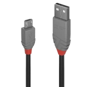 Kabelis USB Lindy USB-A - microUSB 2 m Pilka (36733) kaina