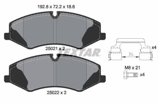 TEXTAR 2502101 Brake pad set