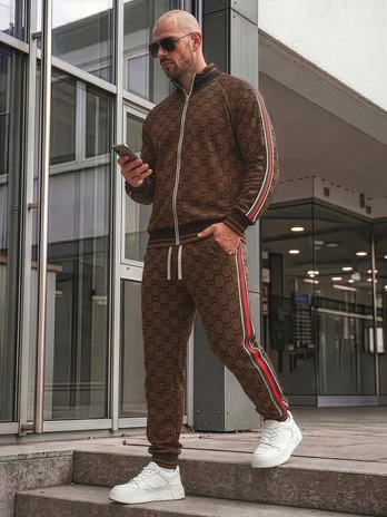 Vyriškas rudas komplektas be gobtuvo Gino