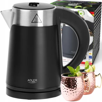 Elektrinis virdulys ADLER, 0,6 l, juodas