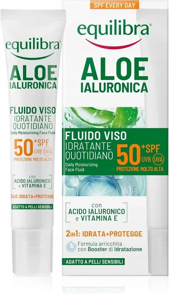 Equilibra EQUILIBRA ALOE Drėkinantis skystis veidui SPF50 40ml