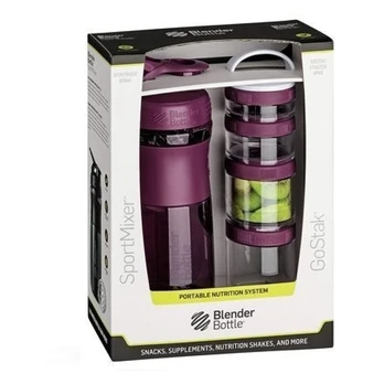 Blender Bottle Pack Sportmixer 820 ml + Go Stack Starter 4 Pak - Teal spalva