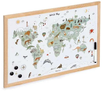 Tablica magnetyczna, mapa świata, 60 x 40 cm