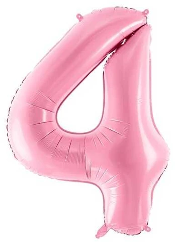 Party Deco PartyDeco Folinis balionas "4" rožinis, 86 cm