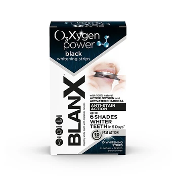 BlanX Teeth whitening strips Oxygen Power Black Whitening Strips 10 pcs