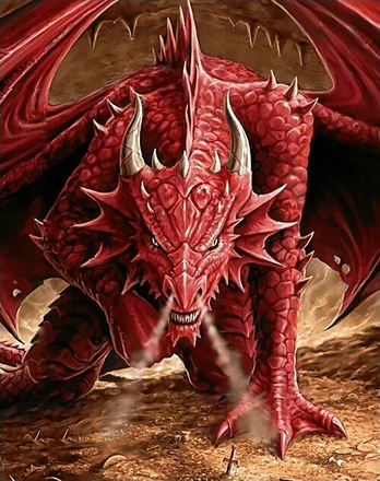 Deimantinis paveikslas Dragon's Anger WD178 38*48 cm