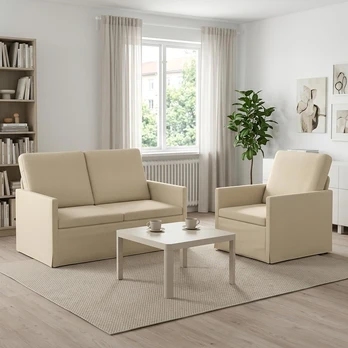 Sofa Sofos komplektas 2 vnt. Kreminė Audinys