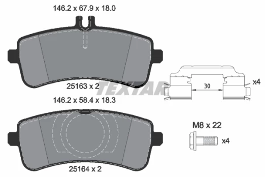 TEXTAR 2516305 Brake pad set