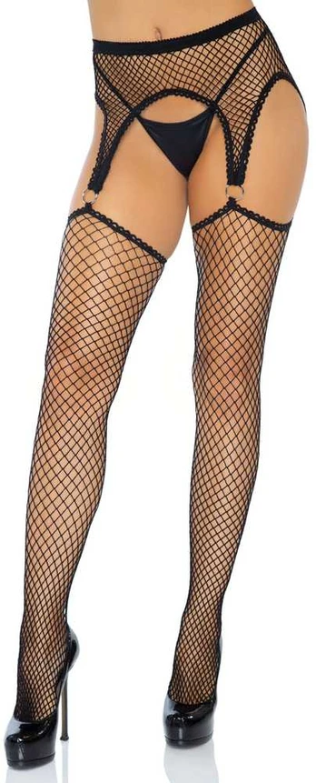 Leg Avenue Net garterbelt stockings