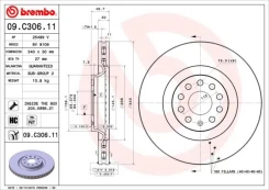 BREMBO 09.C306.11 Brake Disc kaina