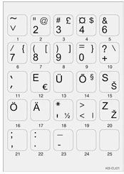 Minipicto keyboard sticker KB-EU-01GRY, grey/black