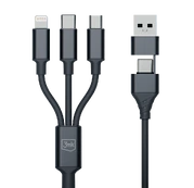 3mk Hyper Cable 3in1 A/C to C/Micro/Lightning 1.5m juoda kaina
