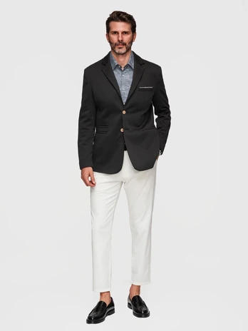 Vyriškas megztas slim fit švarkas, juodas
