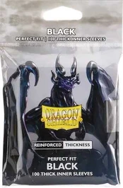 Dragon Shield Thick Clear Sleeves – Perfect Fit Juodas (100 vnt.)