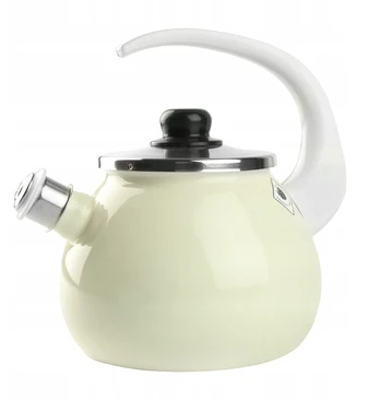 Emaliuotas virdulys lygus smėlio baltumo 2,5 l