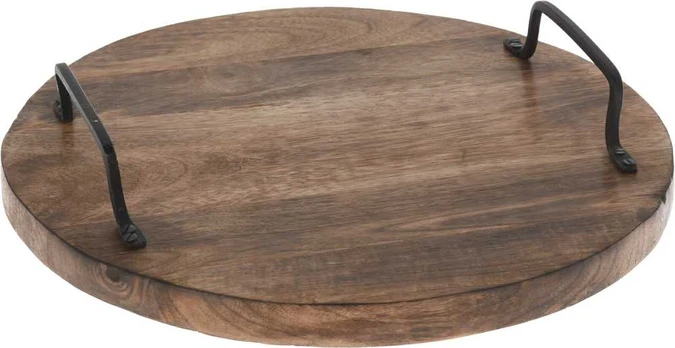 Mondex TACA OKRĄGŁA Z DREWNA MANGO 30cm
