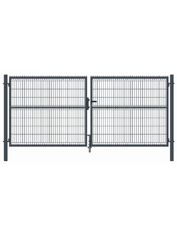 Vartai segmentiniu užpildu, 400 cm x 173 cm, pilka