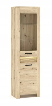 Pastatoma vitrina Moris 1D1W + LED, ąžuolo ruda