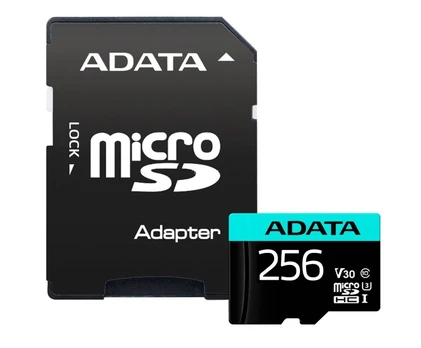 Atminties kortelė ADATA Premier Pro UHS-I U3 256 GB, micro SDXC, Flash memory class 10, with Adapter