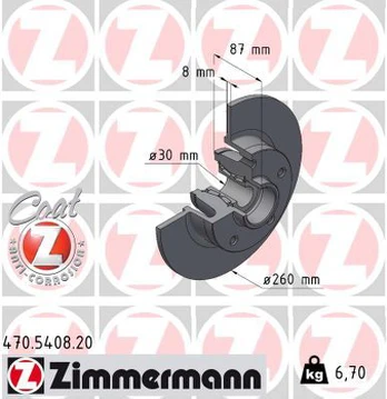 Stabdžių diskas ZIMMERMANN 470.5408.20