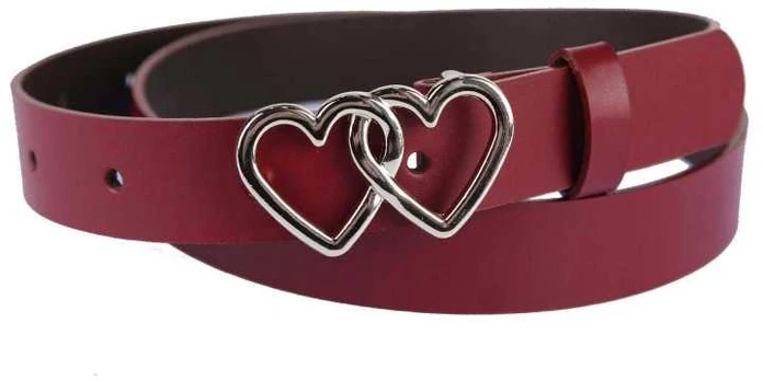 Moteriškas odinis diržas 2,5 cm, bordo