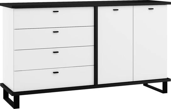 Komoda Meblocross Cross Cro-07 2D4S, juoda/balta