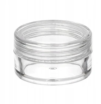 Sp03-5vnt. Indelis stiklainis Ps plastikinis indelis 10ml skaidrus 5vnt. Dekorynka
