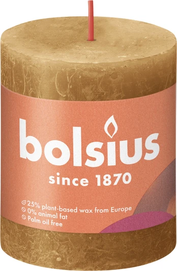 Žvakė, cilindrinė Bolsius Rustic, 35 h, Ruda