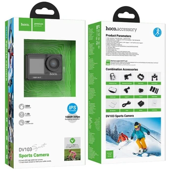 HOCO dual color screen sports camera DV103 juodas