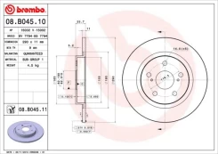 Stabdžių diskas BREMBO 08.B045.11 kaina