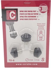 Caruba 3/8" Tripod Spike Rubber / 22mm (3 stuks)