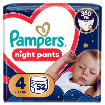 Pampers Night Pants Sauskelnės-Kelnaitės, 4, 52 vnt.