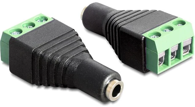 ADAPTER TERMINAL BLOCK 3PIN->JACK 3.5MM(F) DELOCK