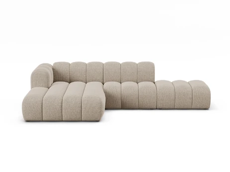 Modular Left Open Corner Sofa, "Lupine", 5 Seats, 299x177x70, Dark Beige