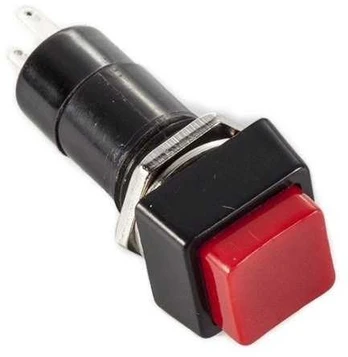 PBS-12A mygtukas – 250V 1A – raudonas – bistabilus – kvadratinis